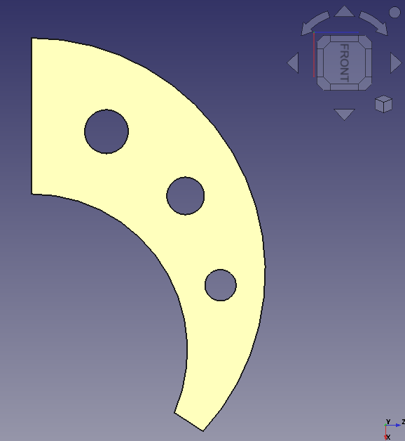 A complex fin with a bat wing shape and several holes for visual appeal